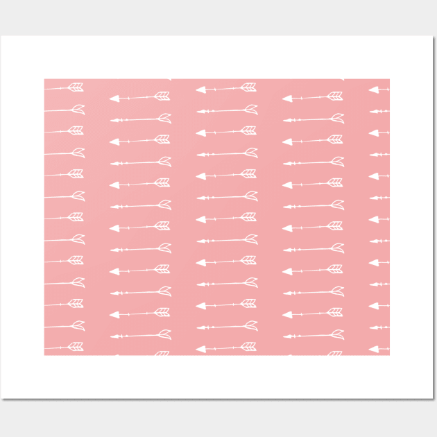 Arrow Pattern Pink Background Wall Art by Pattern Lab 